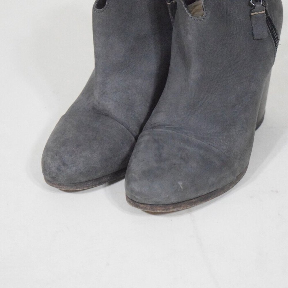 Rag & Bone Gray Distressed Leather Stacked Heel A… - image 4